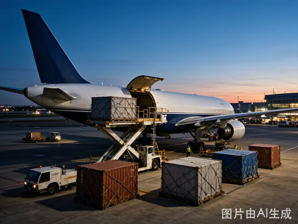 Cargo airplane for air freight shipments